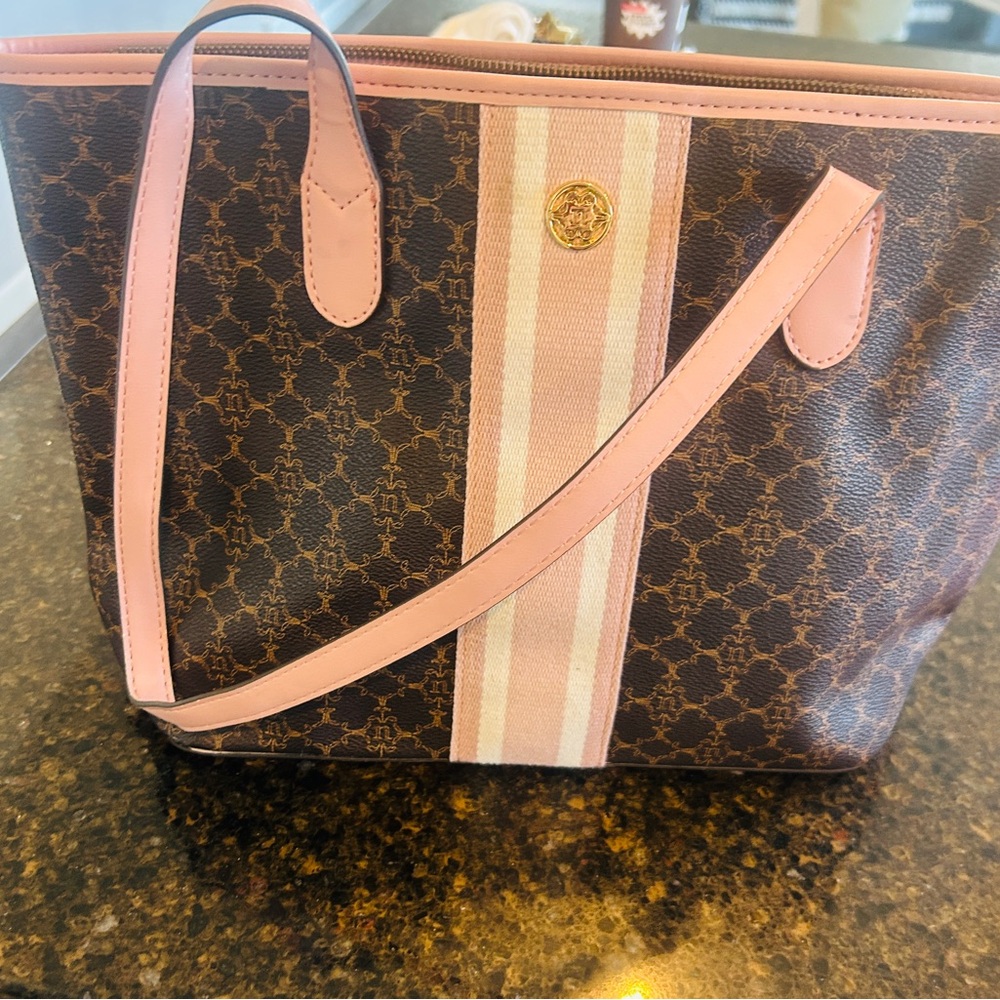 Nanette Lepore Brown and Pink Tote